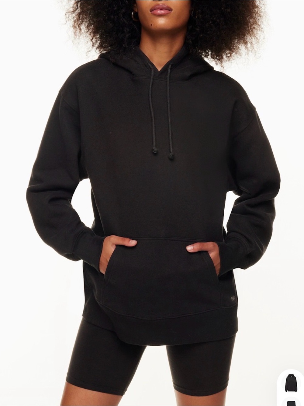 ARITZIA COZY FLEECE BLACK BOYFRIEND HOODIE SIZE MEDIUM